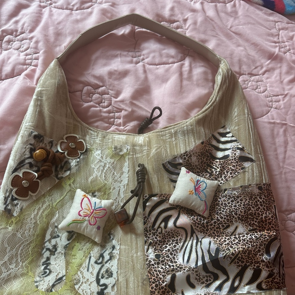 Boho Stylish Patchwork Shoulder Bag With Embroide… - image 1